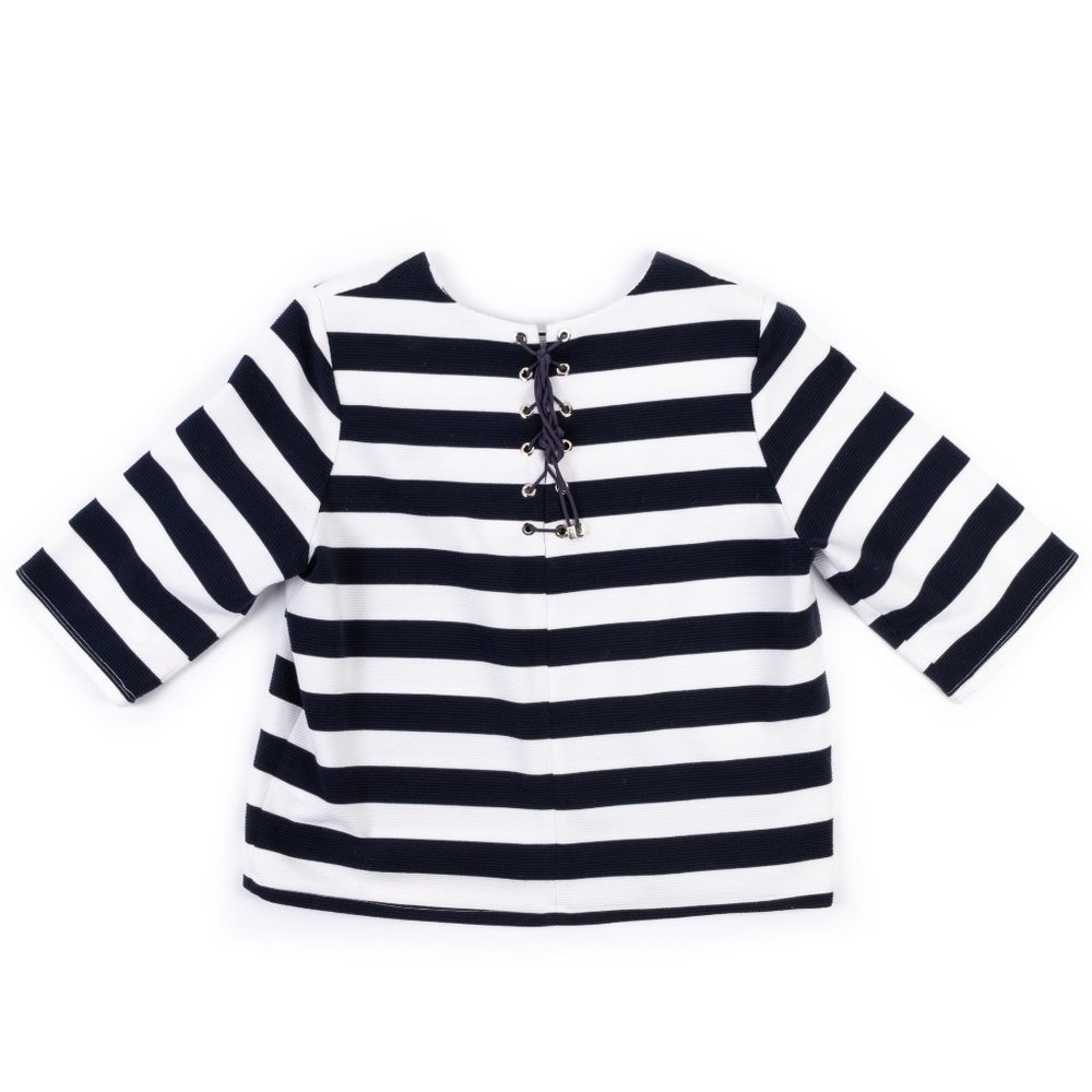 FRNCH striped sweater with lace tied front size M/L
